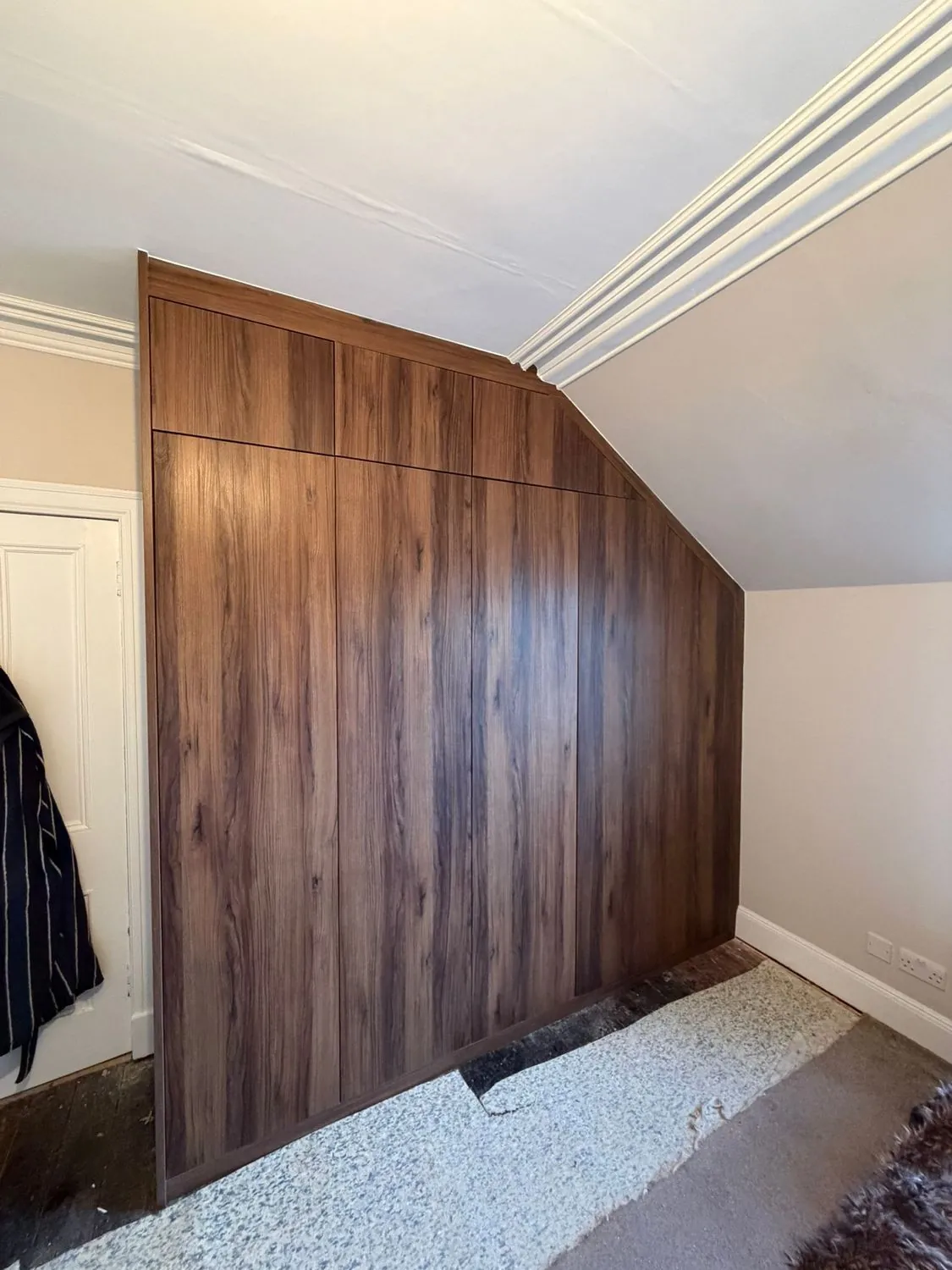 Walnut loft wardrobes